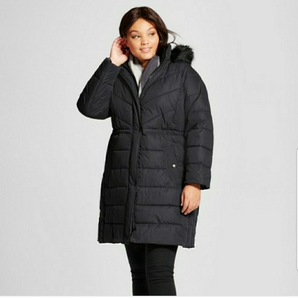 Ava Viv Plus Womens Puffer Coat With 